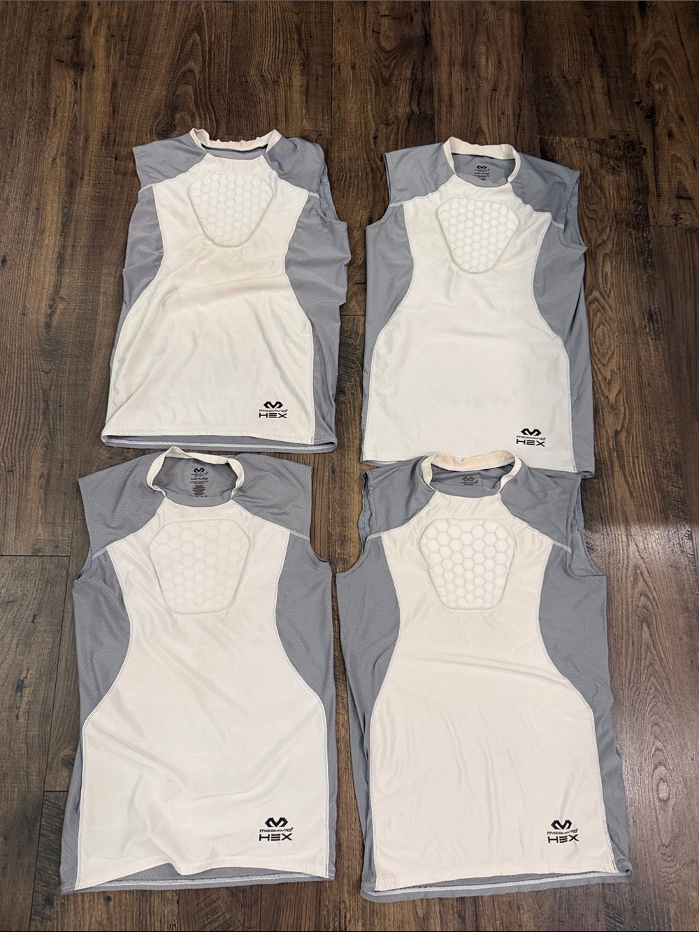 4-HEX Youth White & Gray Padded Compression Shirt - Kids Chest protector